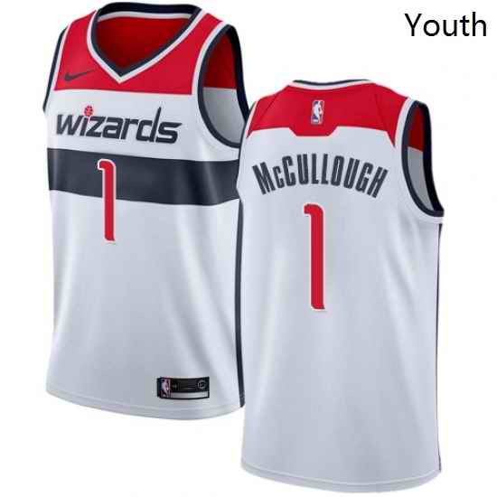 Youth Nike Washington Wizards 1 Chris McCullough Swingman White Home NBA Jersey Association Edition